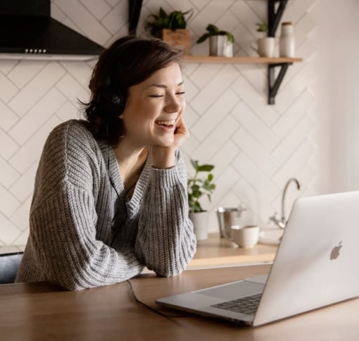 A woman in videocall